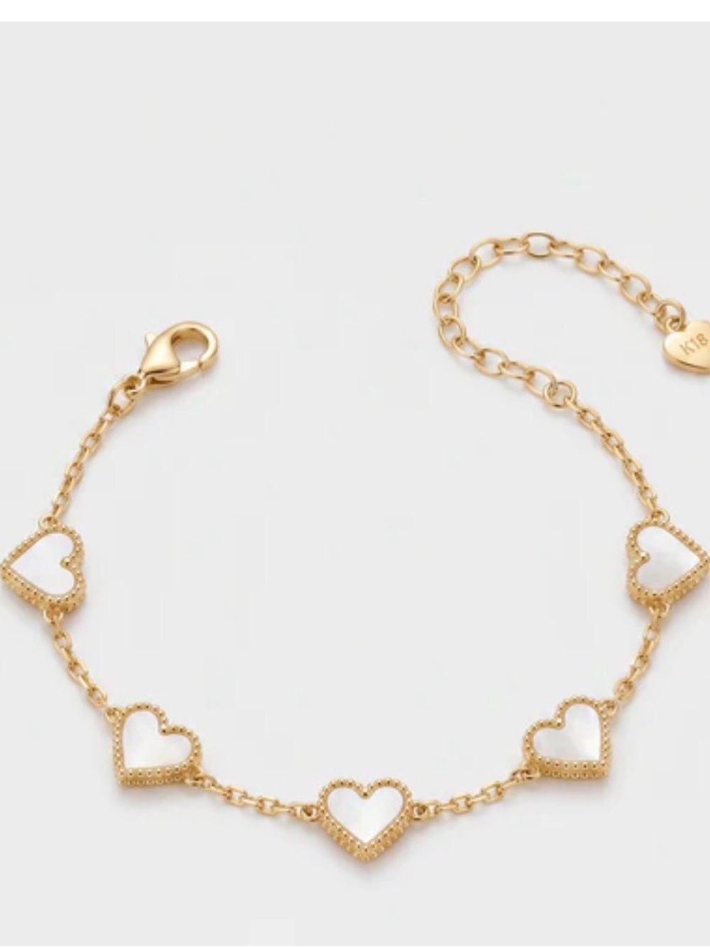 NWT Kate Spade Reversible Gold-tone Bracelet with Mother of Pearl & Gold Hearts
